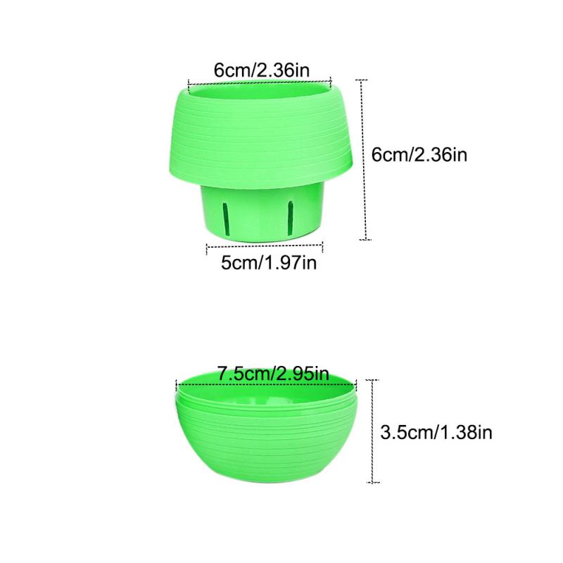 5-10ks Plastový květináč Sukulentní květináč Kulatý dvouvrstvý malý květináč Domácí kancelář Dekorace na plochu
