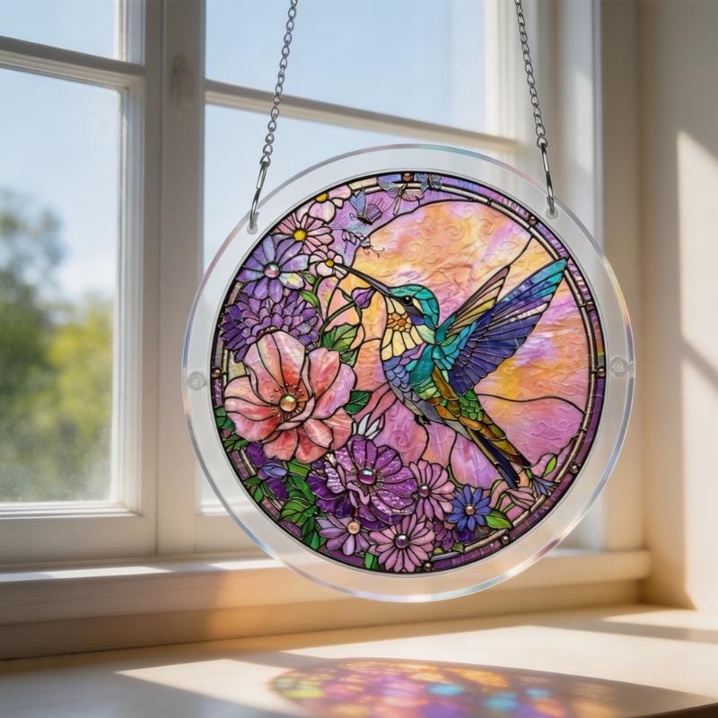 Colorful Acrylic Puzzle Sun Catcher Window Decoration With Metal Chain For Home Gift DIY Art Craft Hanging Sun Catcher Signs