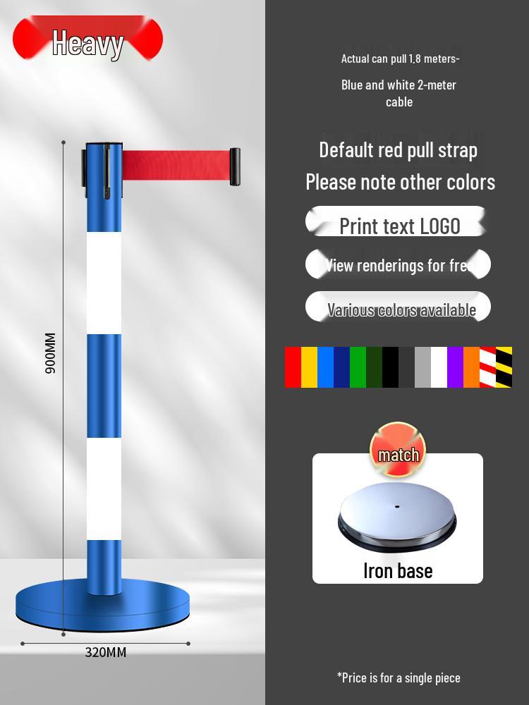 Retractable Queue Barrier Post with Belt