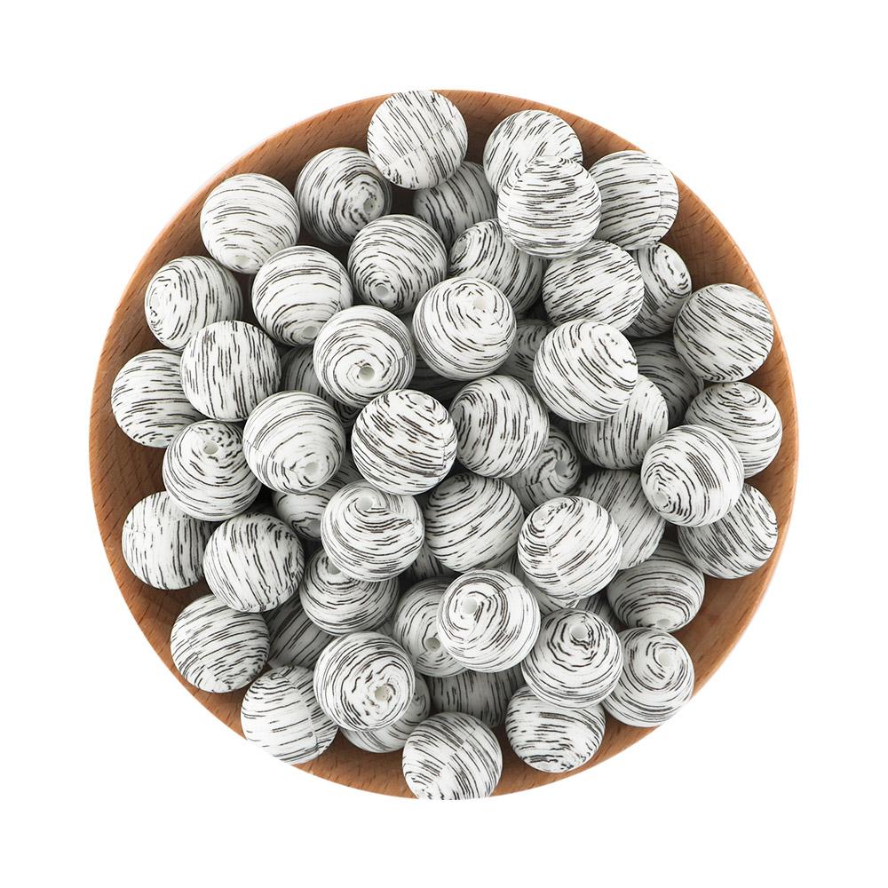 15MM Leopard Silicone Printed Beads 20pcs For Making DIY Jewelry Accessories Bracelet Necklace Making