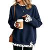 Damen Casual Bedrucktes Langarm Look Sweatshirt Lockerer Pullover