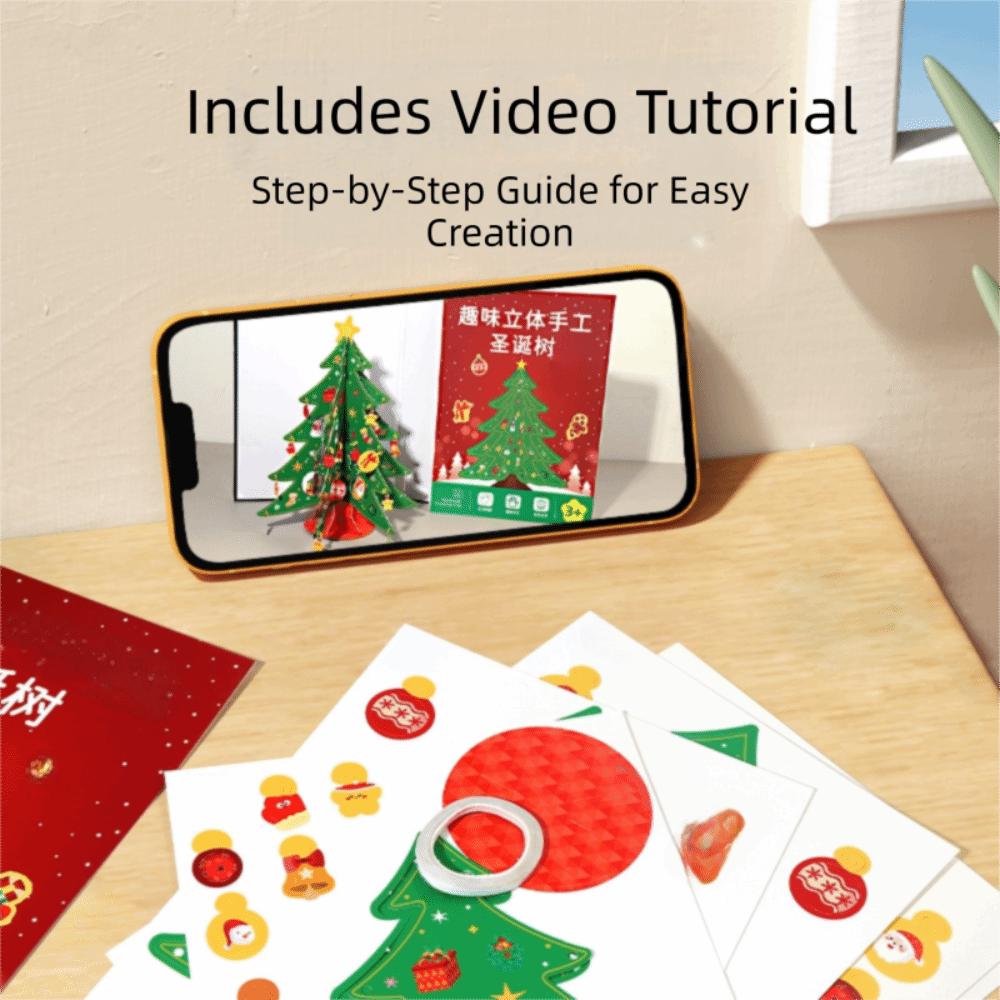 LED Christmas Tree DIY Craft Kit Colorful Desktop Christmas Ornament Tabletop Xmas Tree Christmas
