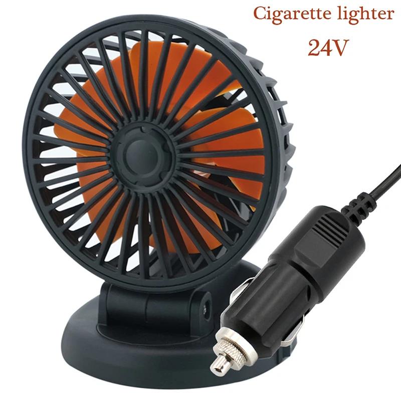 360° Mini Car Fan Adjustable Head Cooling Air Fan ABS Black Auto Single Head Fan USB Universal Car Fan Suction Cup
