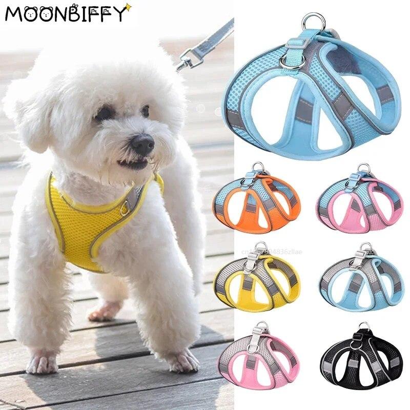 

Новый жилет для кошек и собак, дышащий ошейник и поводок для маленьких собак, регулируемый шлейка для домашних животных для чихуахуа, нагрудный ремень, вещи