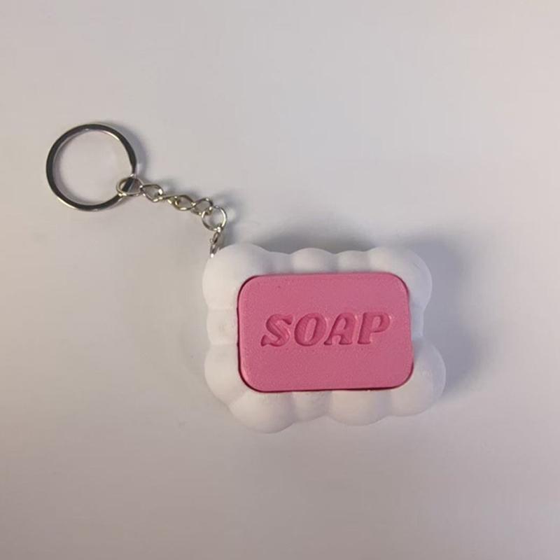 Soap Button Keyboard Fidget Toy 3D Printed Press-Type Finger Clicker Decompression Gadget Portable Bag Pendant Keyring Ornament