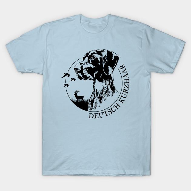 Summer Fashion Clothing Tshirt Deutsch Kurzhaar Dog Portrait Print Men Solid Color Slim Fit Short Sleeve Tops