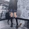 Samt-Wadenstrümpfe, Damen-Socken, dünne Beinstrümpfe, JK-Socken, schwarz, japanische mittelhohe und kniehohe Socken, Schlauchsocken