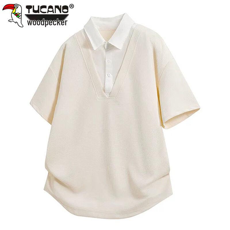 TUCANO Men s Patchwork Short Sleeve Polo T-Shirt L