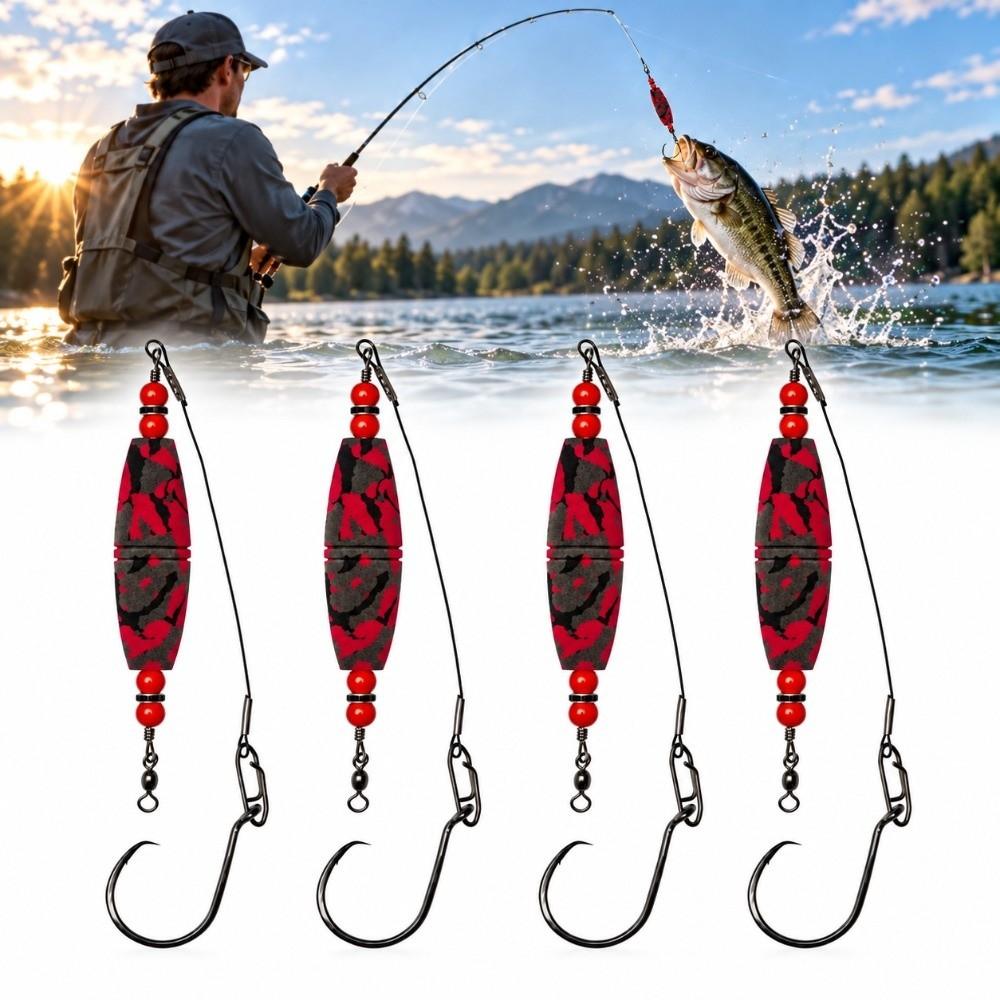 4PCS 2.5 Inch Fishing Bobbers Camouflage Fishing Float Durable Catfish Float Rigs For Anglers