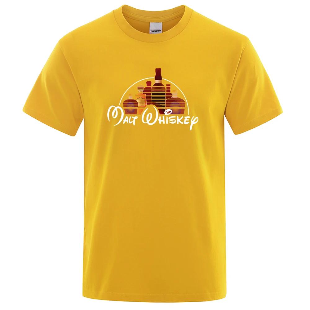 Malt Whiskey Printed T-Shirt Funny Alcohol Drunk Short Sleeve Loose Oversized Tees Fashion Street Clothing Summer Tops