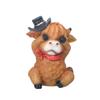 Colorful Resin Cartoon Cow Ornament Handmad Statue Highland Cow Decor Ornament Collectible Animal Action Figure Birthday Gift