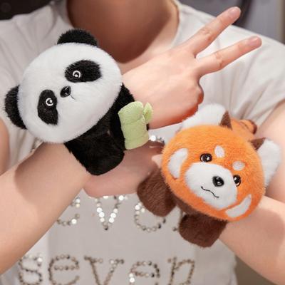 Niedlicher schwarz-weißer Panda Schnapparmband Plüschtier Puppe Waschbär Armband Puppe Kinder Stoffpuppe Geburtstagsgeschenk