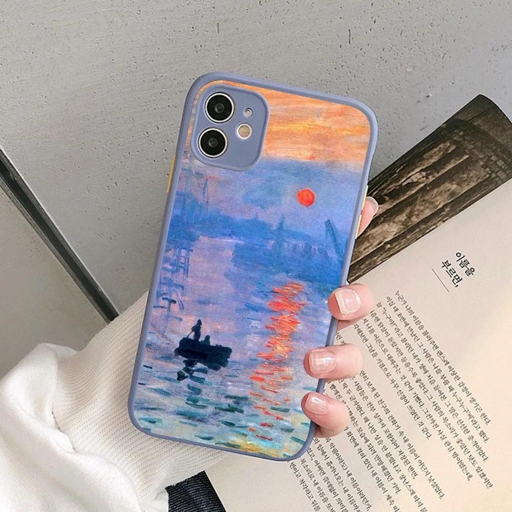 

Чехол для телефона Claude Monet Impressionism Painter для iPhone 14 11 12 13 Mini Pro Max 8 7 Plus X XR XS MAX Полупрозрачная матовая крышка iphone 12 mini