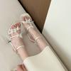 Butterfly Fairy! White high-heeled sandals for women's summer 2025 open-toed stilettos