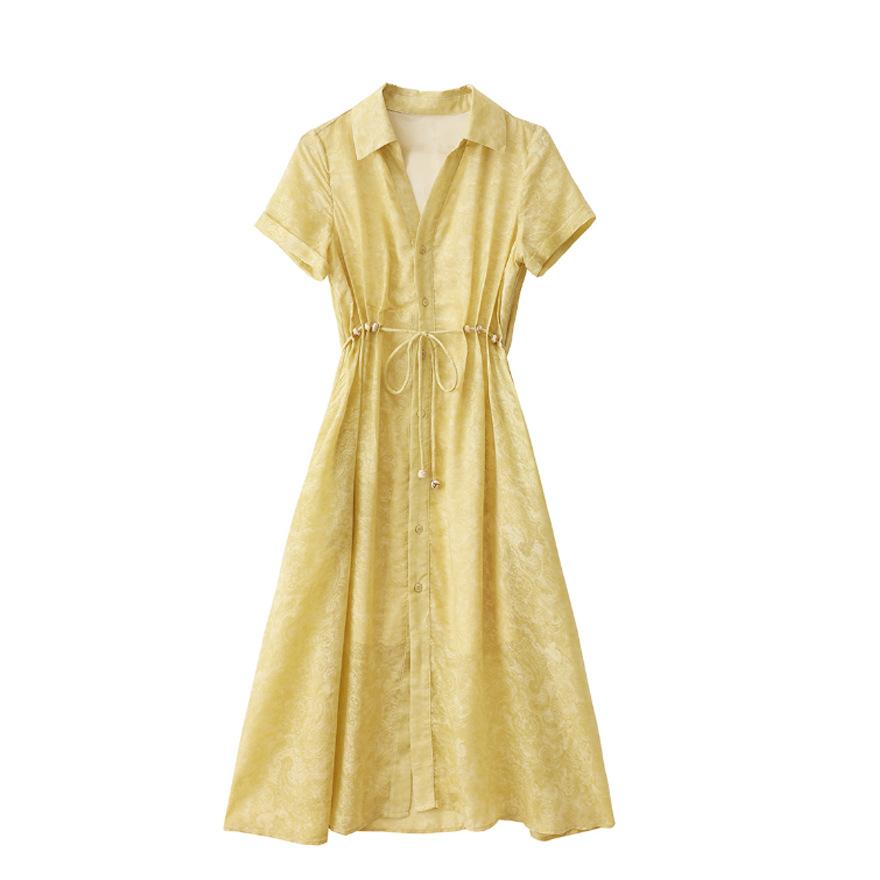 Unique and beautiful waist pinch dress women's new  temperament beautiful design skirt