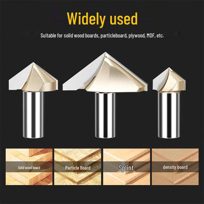 90-Degree V-Groove Woodworking Router Bit