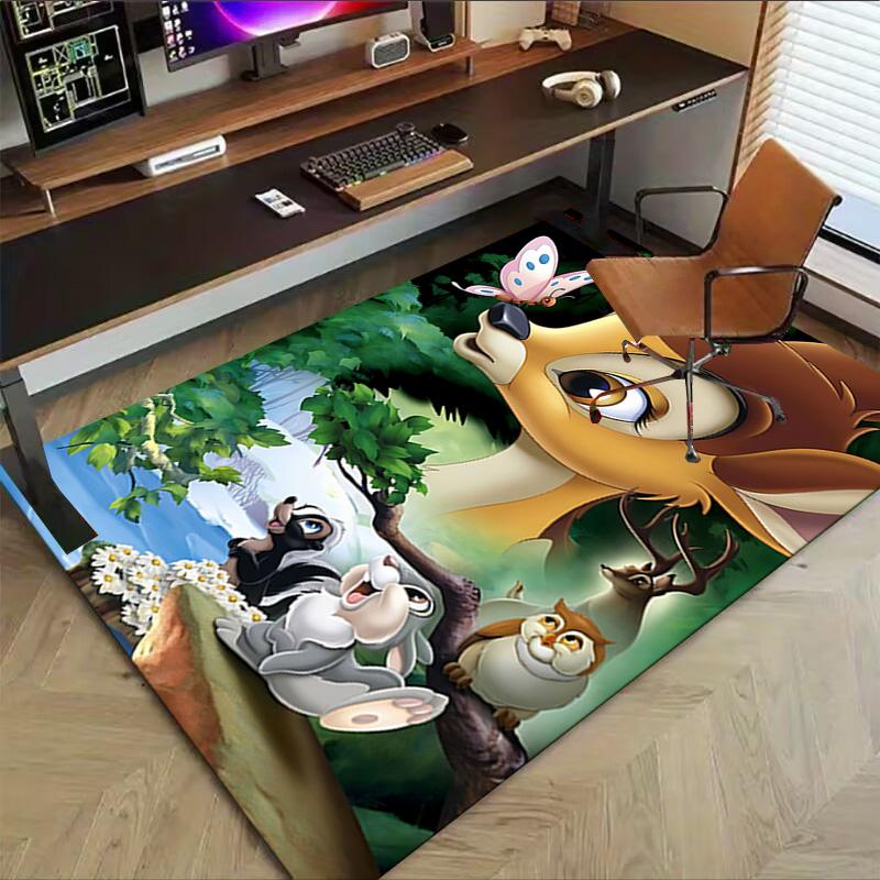 1pc Bambi Thumper Adventure Carpet for Playroom Bedroom Living Room Sofa Home Decor,kids Game Area Rug Non-slip Floor Mat Y72938