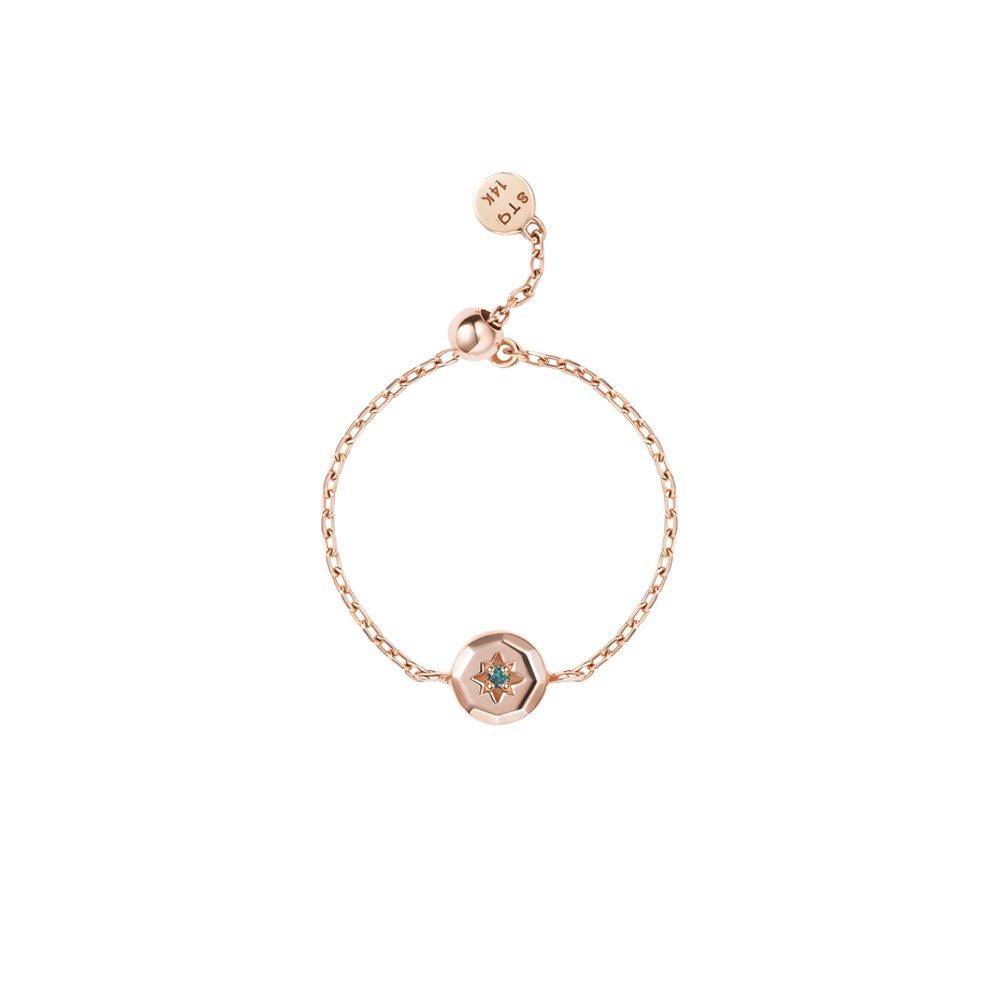 [Stonehenge] Polaris 14K Chain Ring No. 14 W-5.0Mm, H-5.0Mm