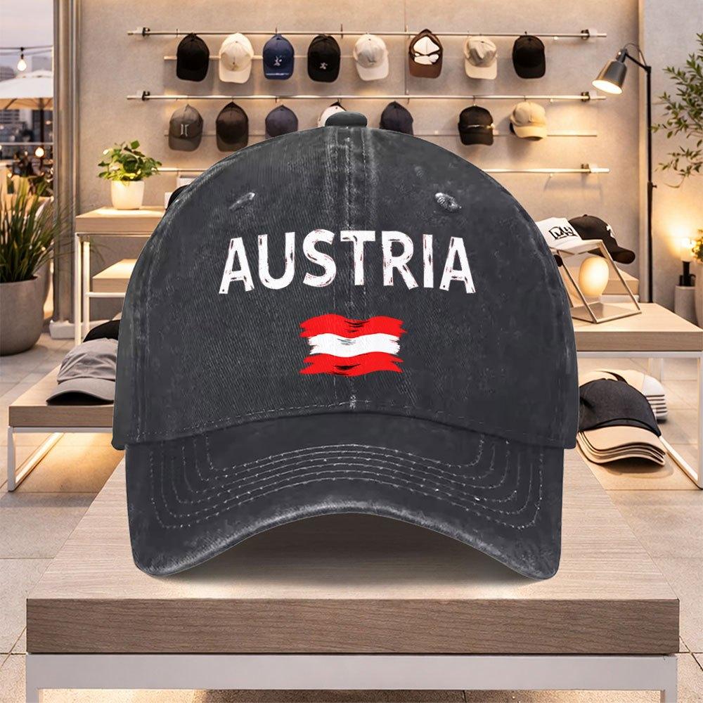 Austrian Flag Baseball Cap  Lightweight Adjustable Unisex Casual Sports Hat for Spring Summer Valentines Day