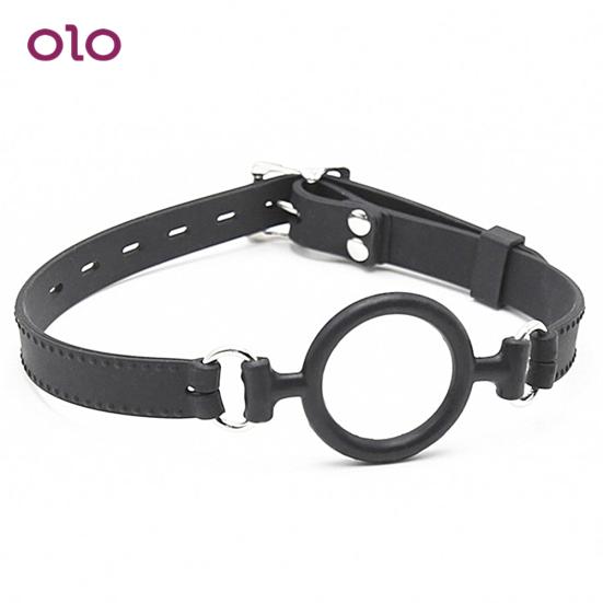 Funny Mouth Silicone with Bondage Soft BDSM Strap Gag Mouth Ring Adult Fetish Sex Tool