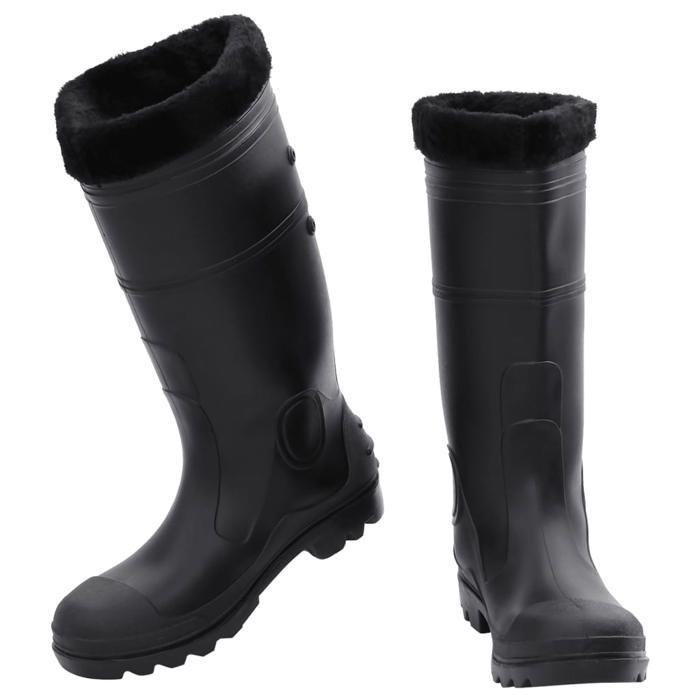 VidaXL Bottes de pluie noir taille 38-46 PVC