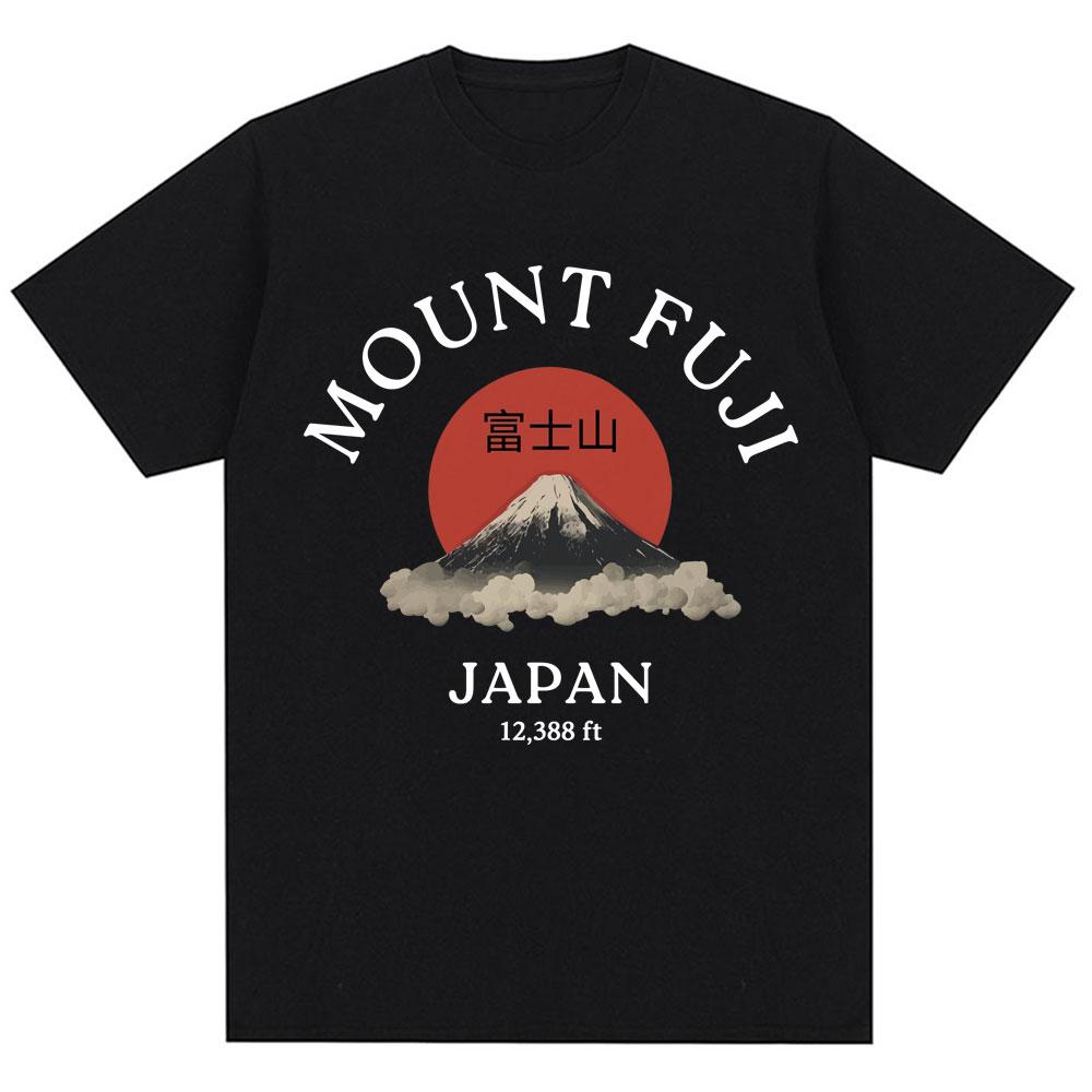 

Japanesestyle Mount Fuji Fashion Retro Elements Summer Street Trend Mens Tshirt Shortsleeved Casual Sporty Breathable Top S