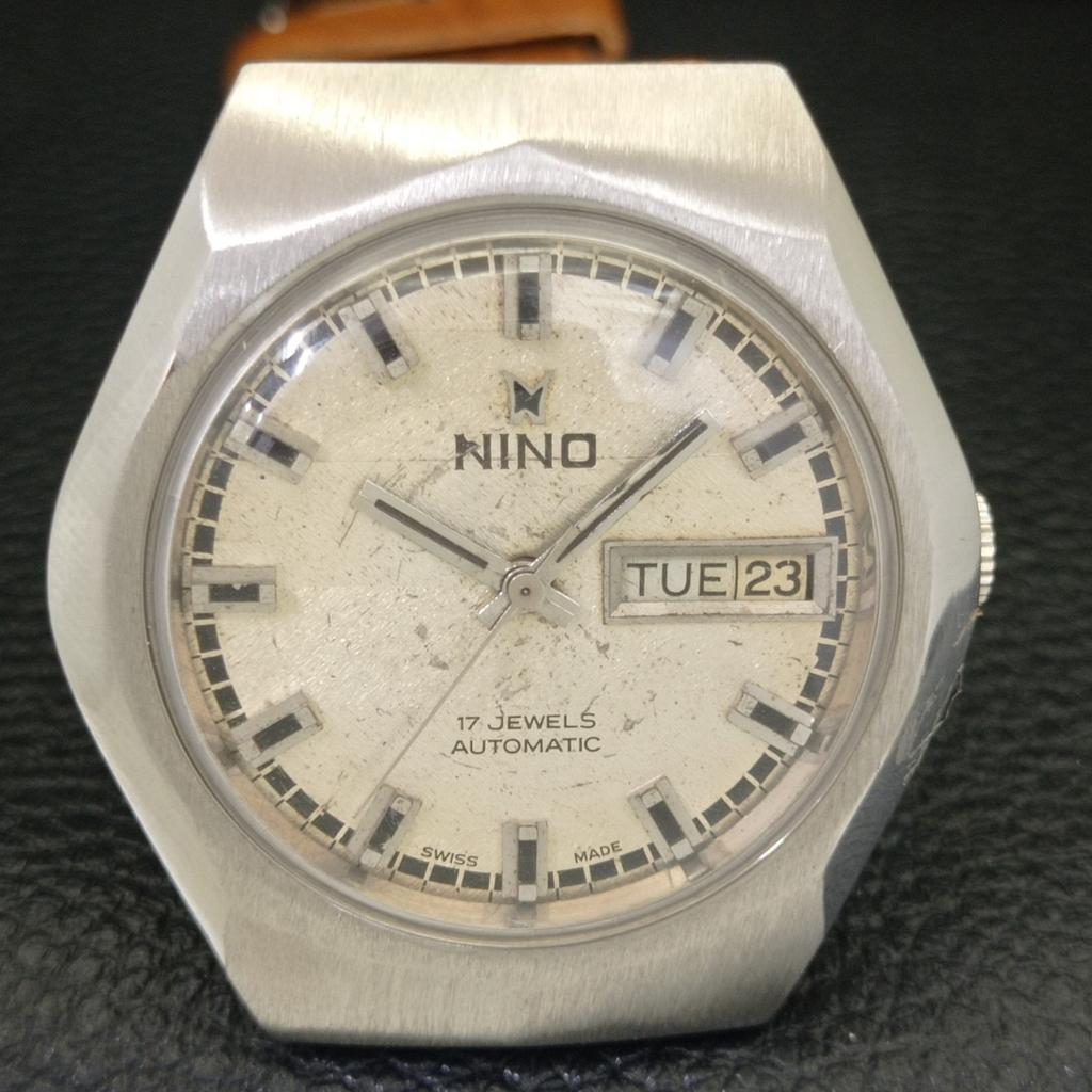 OROLOGIO VINTAGE NINO AUTOMATICO SVIZZERO DA UOMO QUADRANTE ORIGINALE a700142-5