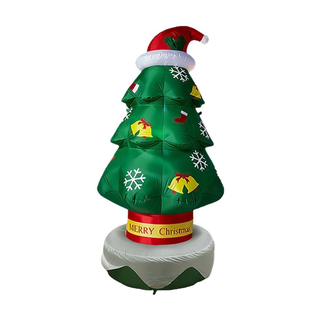 Lighted Up Inflatable Christmas Tree Outdoor Weatherproof Polyester Sculpture for Kids Gift Party Decoration