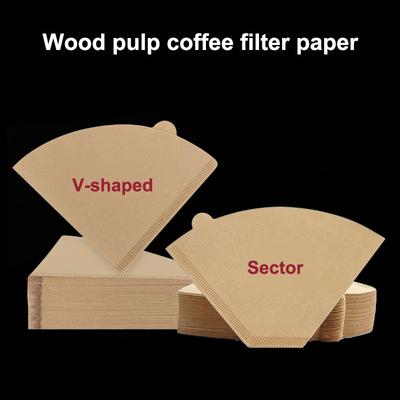 50/100Pcs Coffee Filter Paper V-Shaped Sector Wood Pulp Drip Paper Various Size Tea Infuser Accessories Tool