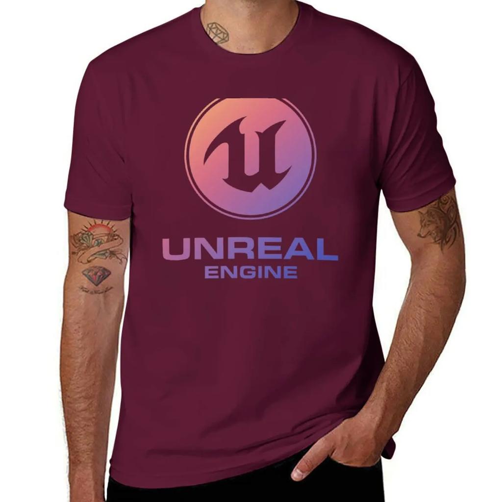 Unreal Engine Gradient Logo T-Shirt Summer Tops Vintage T Shirts Custom T Shirt Boys Animal Print Mens Graphic T-shirts