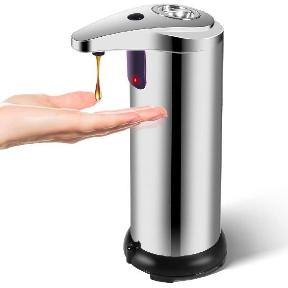 Automatic Soap Dispenser, Touchless 3-Level Adjustable Hand Sanitizer Dispenser, Equipped Upgraded Waterproof Base Infrared Sensor, Soap Dispenser