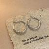 Stylish Silver Needle Round Hoop Earrings: Simple, Fashionable, Versatile, with a Light Luxury Feel