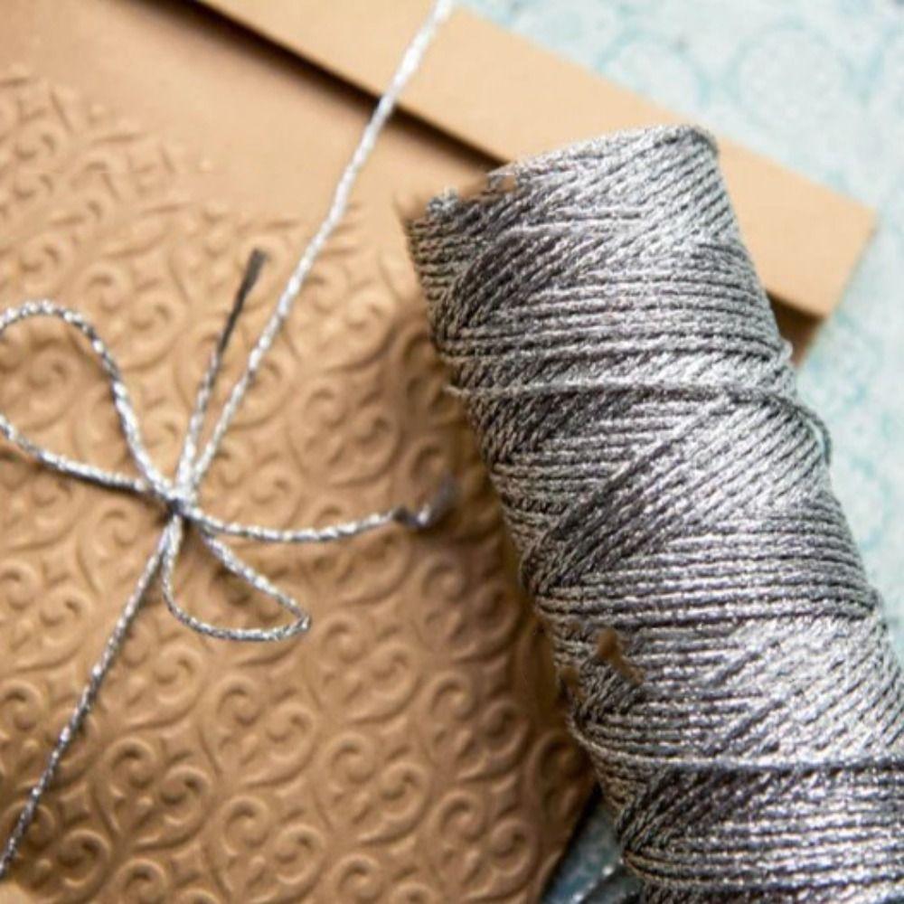 DIY Handmade Glitter Gold Sliver Cord Thread Knitting Crochet Hand-woven Wire  Sewing Accessories