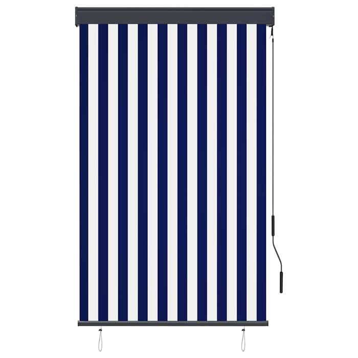Exterior Blind - Roller Blind - 100 X 250 Cm - Blue and White - Manual UV Protection