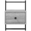 Wall Mounted Nightstand Grey Sonoma 35 x 30 x 51 cm Particleboard