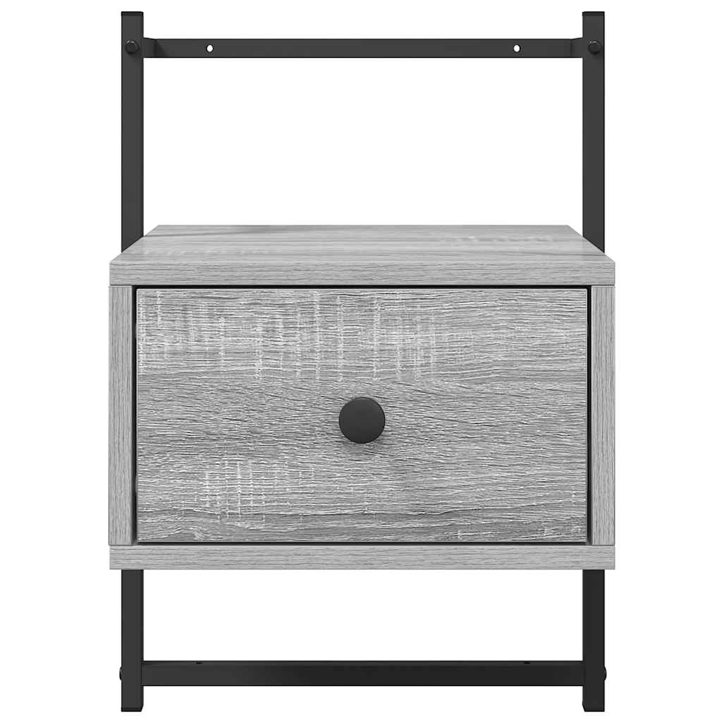 Wall Mounted Nightstand Grey Sonoma 35 x 30 x 51 cm Particleboard