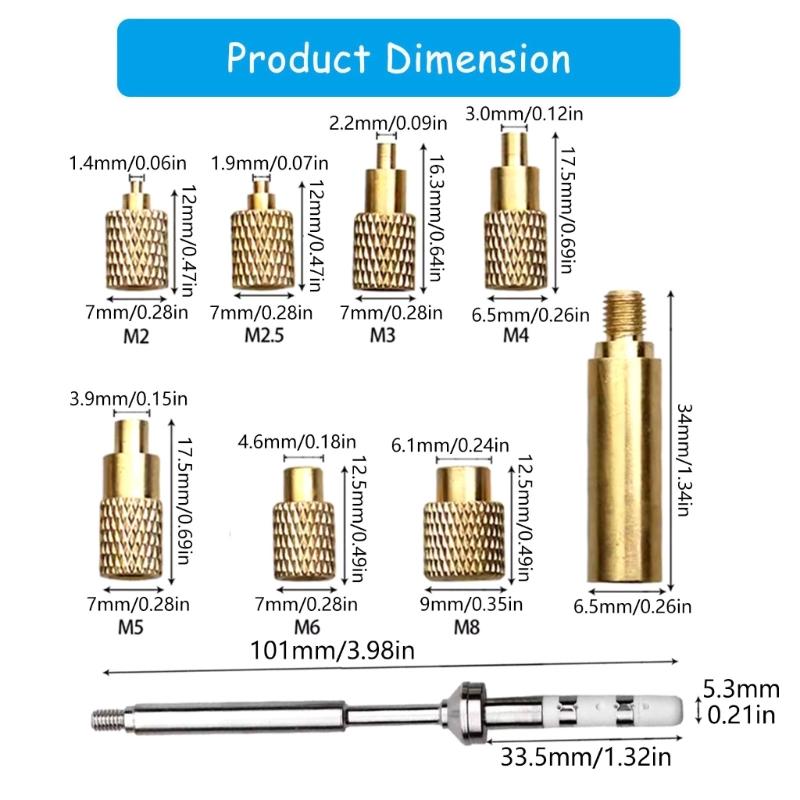Solder Tip Set Multiple Size for TS100 Soldering Irons 8 Size Option Heat Inserts Printer Repair Accessories