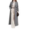 Casual Fashion Warm Comfortable Regular Fit Turn Down Collar Button Pockets Long Sleeve Women Autumn Winter Tweed Coat