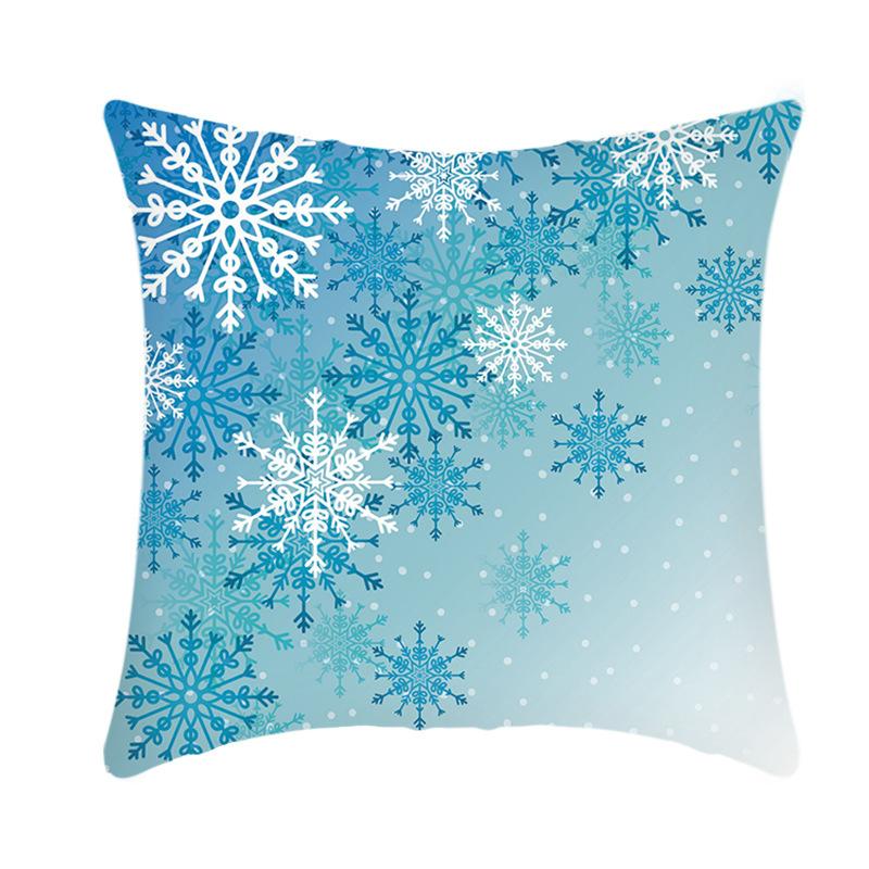 Ice and Snow Series Christmas Pillowcase, Blue Ice and Snow Ins Windblown Hair Pillowcase, American Cushion