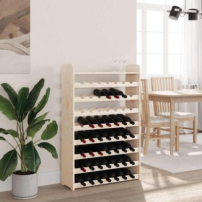 Wine Rack with Top Shelf 72.5 X 25 X 111.5 Cm Solid Pine Wood