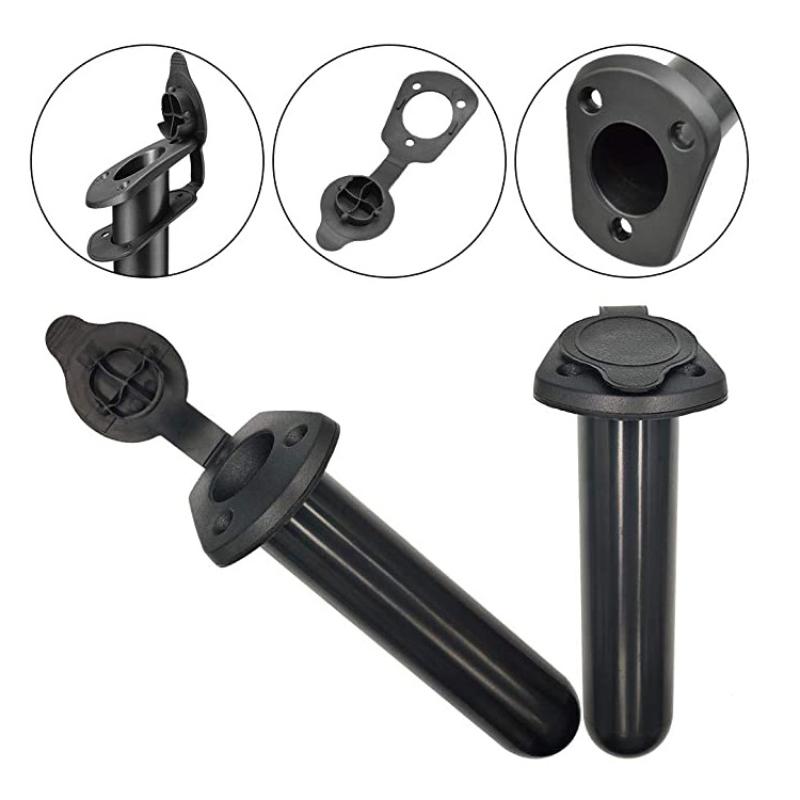 1/2/4 Pcs Flush Mount Fishing Boat Rod Socket Pvc Fishing Rod Holder Cap Gasket Kayak Boat Canoe Tackle Support Accessories