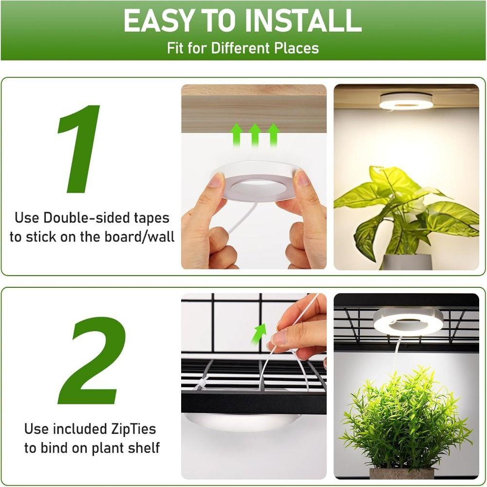 10 Dimming Levels Hanging LED Plant Light 1/2/3/4 Head Ceiling Grow Light  Small Plants