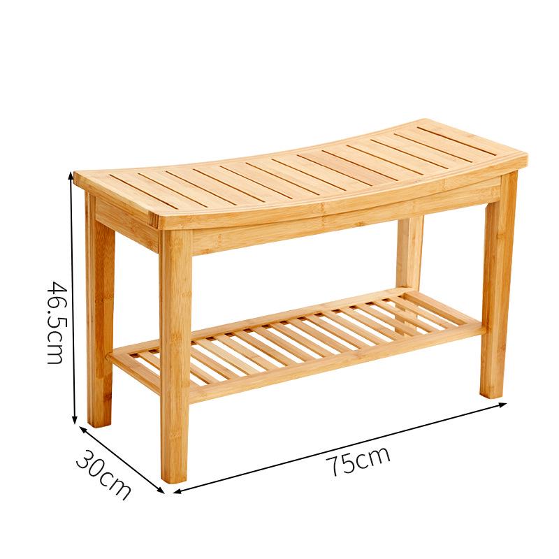 

Bamboo Bathroom and Shoe Changing Stool with Storage 75 x 30 x 46.5 cm