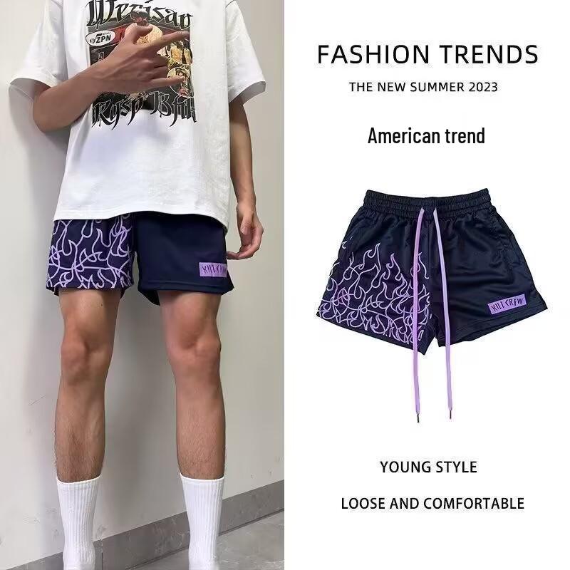 Men's American Trendy Street Basketball Shorts - Quick-Dry, Breathable, Loose-Fit Casual Summer Running Pants