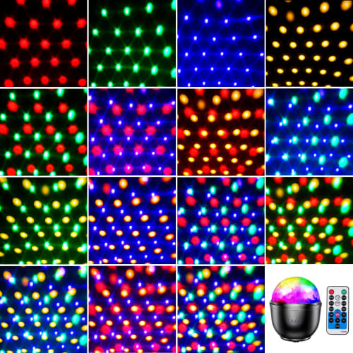 Litake LED Mirror Ball Disco Light, USB Rechargeable, 15 Colors, RGB Rotating, Voice Activated, Remote Control, Multi-Color Changing, Perfect for Club