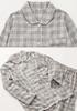 Kaituck Family Women's Flannel Shirt Pajamas, Long Sleeve, Check Pattern, Spring/Autumn (Size L, Gray)