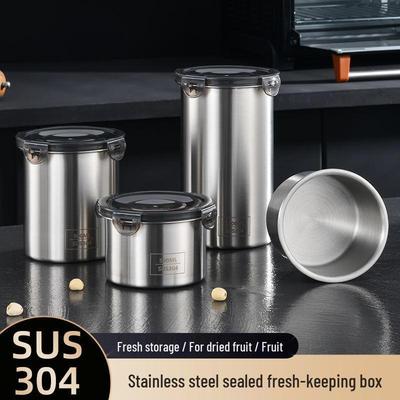 304 Stainless Steel Sealed Food Storage Canister for Cereal, Coffee, Fresh-Keeping