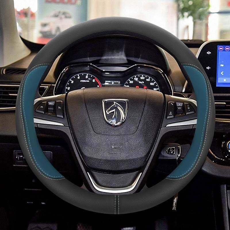 

Baojun 560 360 730 Yueye 310 W630 530 510 Car Steering Wheel Cover Genuine Leather Neutral Non Slip Genuine Leather Model [Round] Peacock Blue