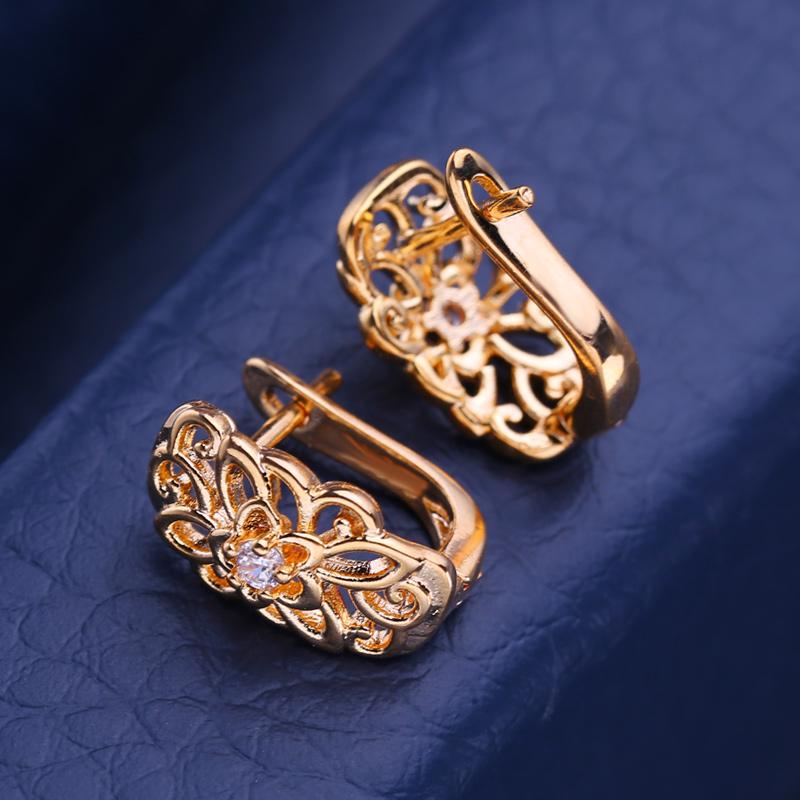 KNIKOO Ørepynt for kvinner Cubic Zirconia moteblomst ørepynt Smykker til bryllupsfest gaver