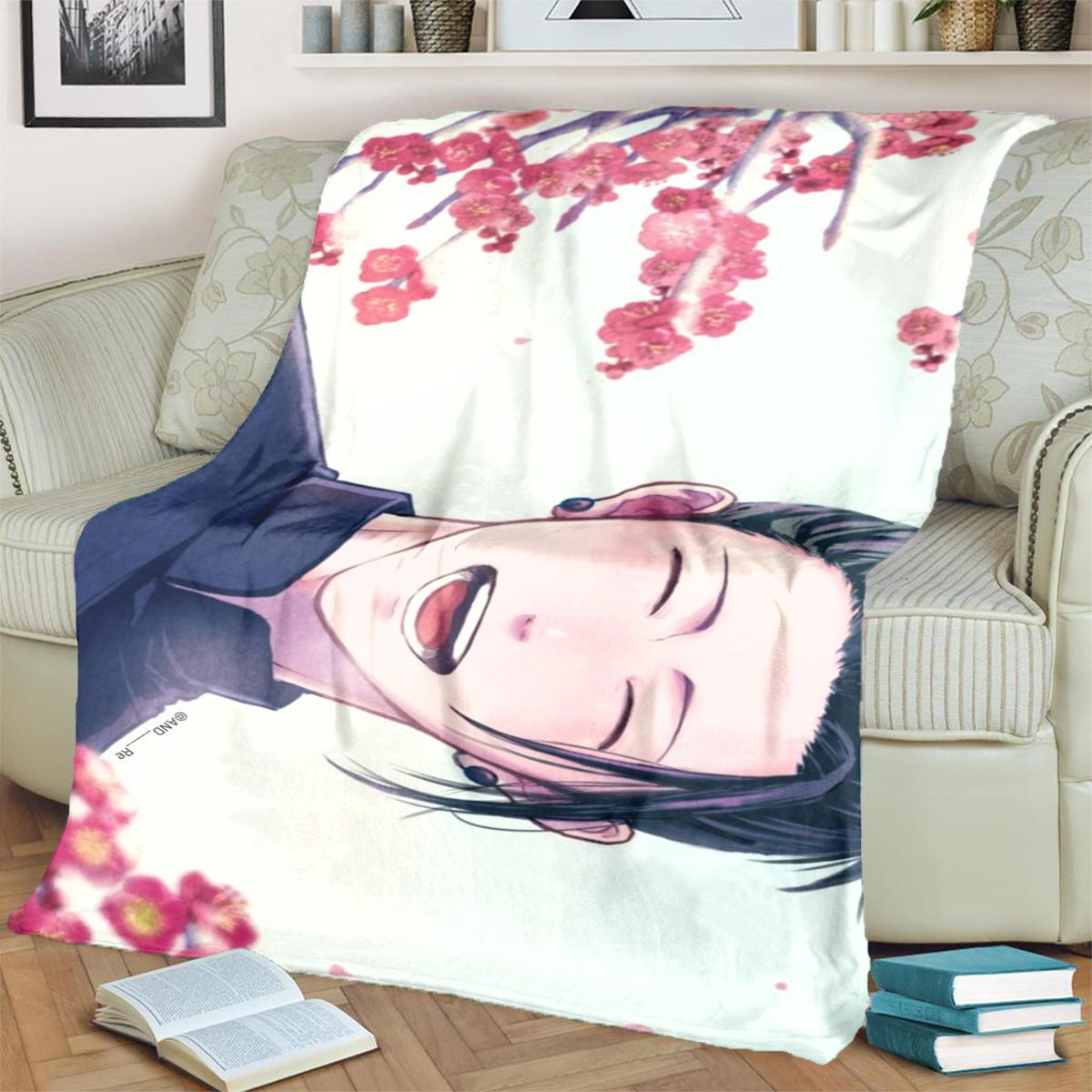 Jujutsu Kaisen Warm Flannel Print Blanket for Bedrooms, Sofas, Beds, Chairs, Picnics and Travel 75x90cm
